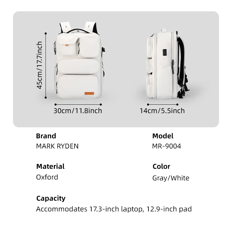 Mark Ryden MR 9004 Laptop Backpack 17.3" Grey – view 3